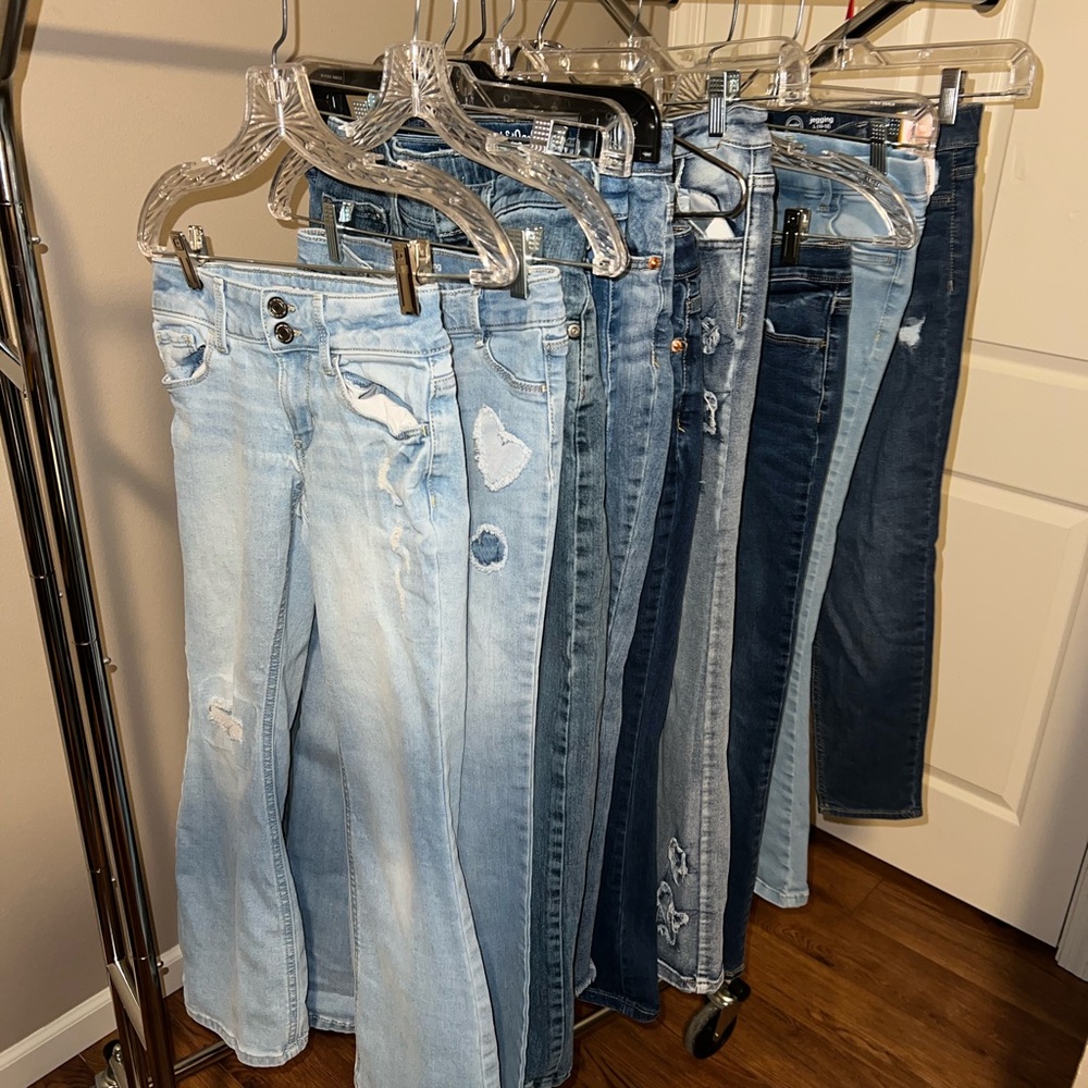 10 pairs of size 10/12 girls jeans